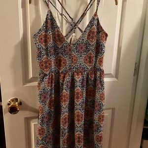 Paper Crane summer boho mini dress sz L